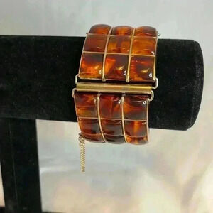 Huge Vintage Napier, Amber lucite  Bakelite cuff bracelet